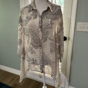 Chicos Sheer Paisley Top